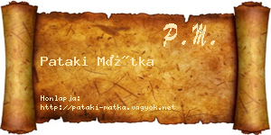 Pataki Mátka névjegykártya